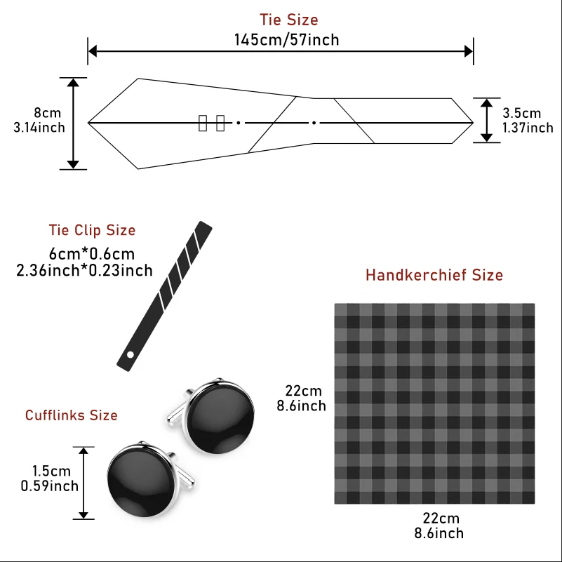 Holiday Gift Box 8 cm Tie Handkerchief Cufflink Clip Set For Men Brown Paisley Wedding Gravata Suit Accessories Fit Party