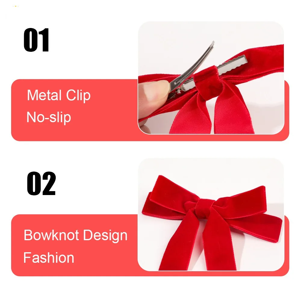 2Styles Velvet Bowknot Hair Clips for Women Elegant Sweat Double Bows Long Tassel Barrettes Hairpin Styling Korean Accessories