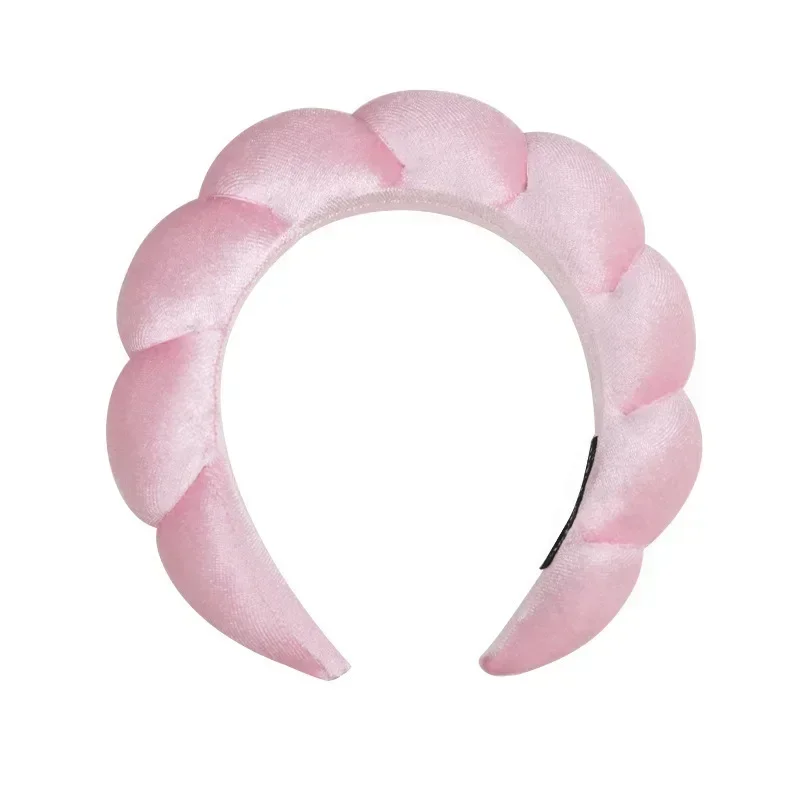 Vintage Velvet Cloud Hair Hoop for Women Girls Sponge Headband Wash Face Wristband Set Spa Bathroom Accessories