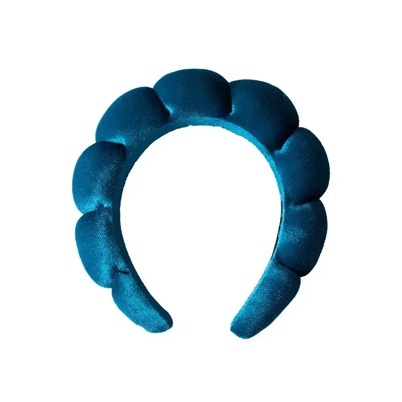 Vintage Velvet Cloud Hair Hoop for Women Girls Sponge Headband Wash Face Wristband Set Spa Bathroom Accessories