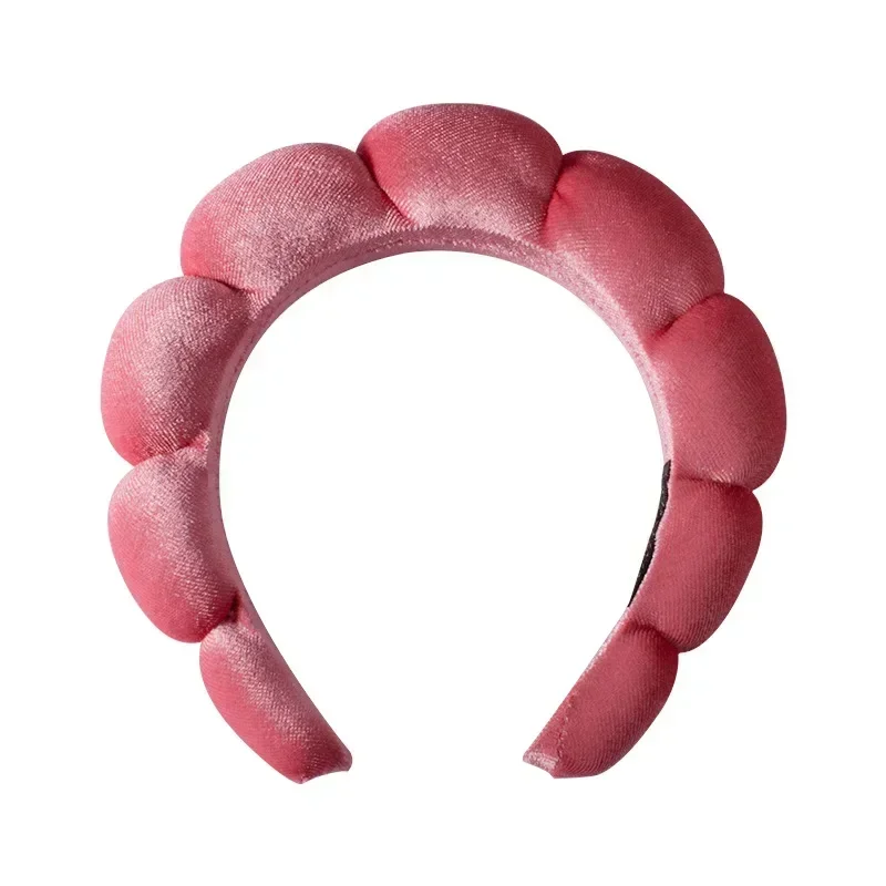 Vintage Velvet Cloud Hair Hoop for Women Girls Sponge Headband Wash Face Wristband Set Spa Bathroom Accessories