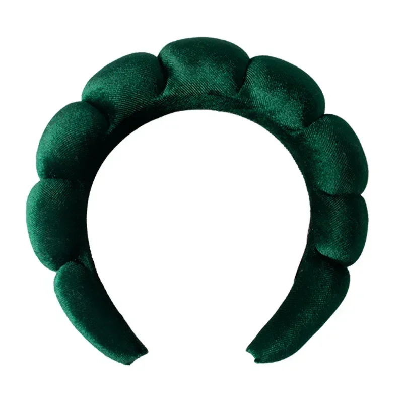 Vintage Velvet Cloud Hair Hoop for Women Girls Sponge Headband Wash Face Wristband Set Spa Bathroom Accessories