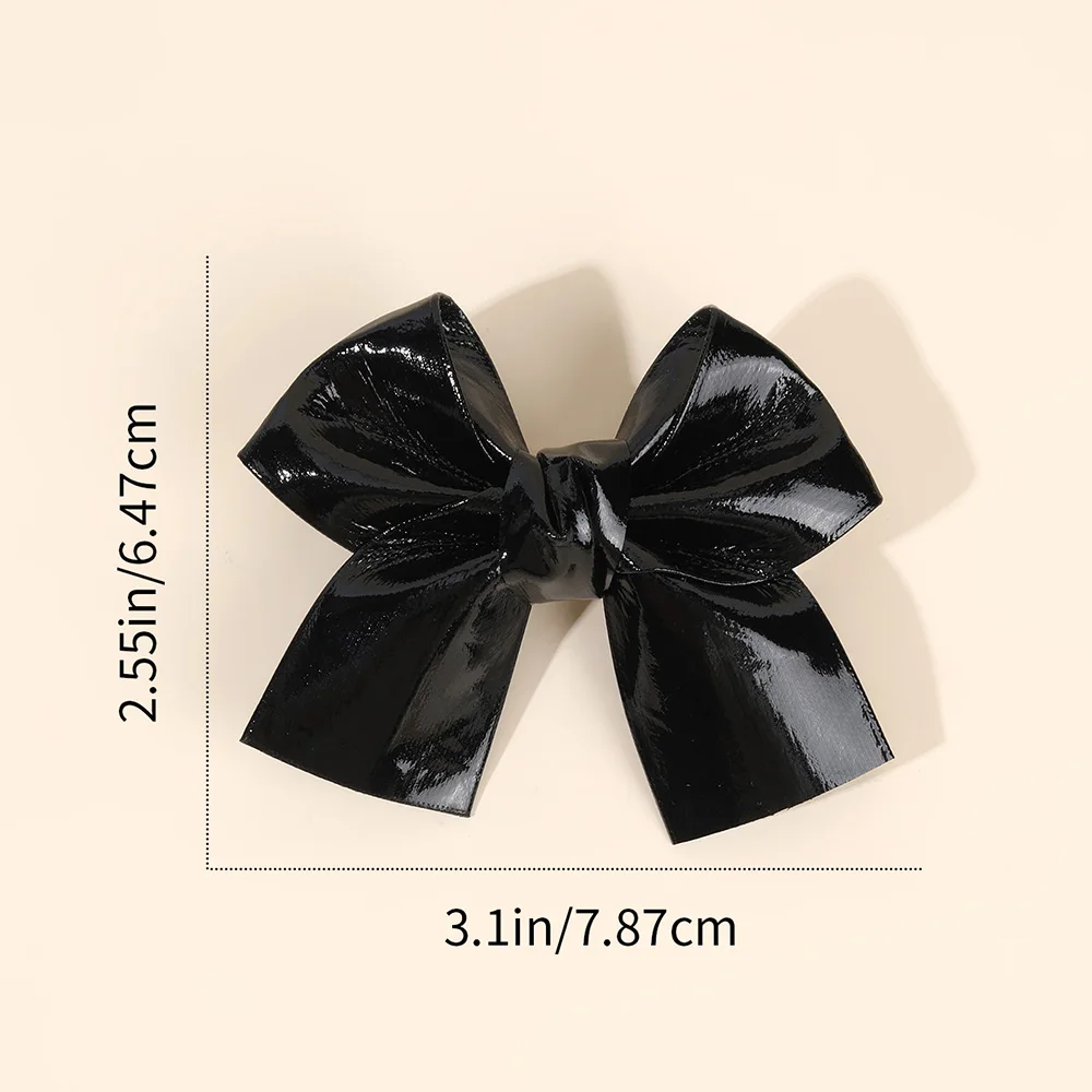 2Pcs Sparkling Bow Hair Clips PU Barrettes For Girl Kids Butterfly Leather Vintage Gold Silver Handmade Headwear Accessories