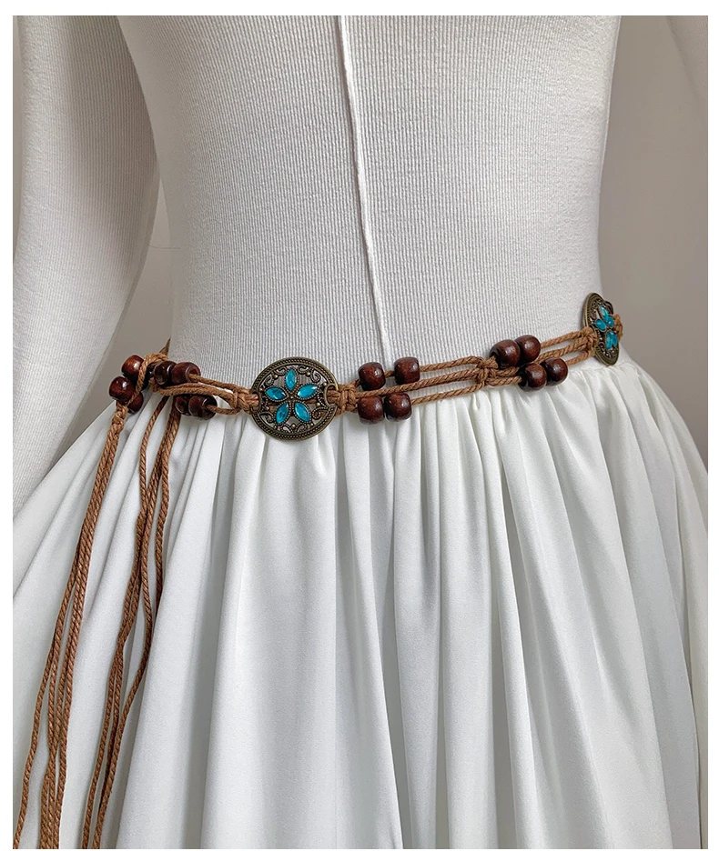 Women's Retro-Ethnic Style Waist Belt Summer New High-End Decorative Versatile Exclusive Crafted Cord