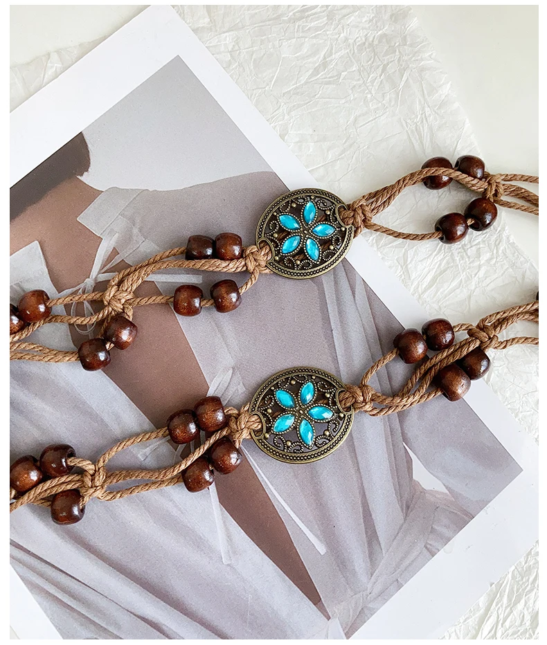Women's Retro-Ethnic Style Waist Belt Summer New High-End Decorative Versatile Exclusive Crafted Cord