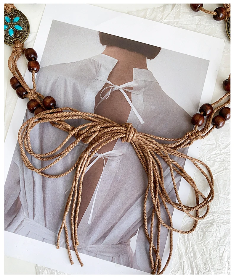 Women's Retro-Ethnic Style Waist Belt Summer New High-End Decorative Versatile Exclusive Crafted Cord