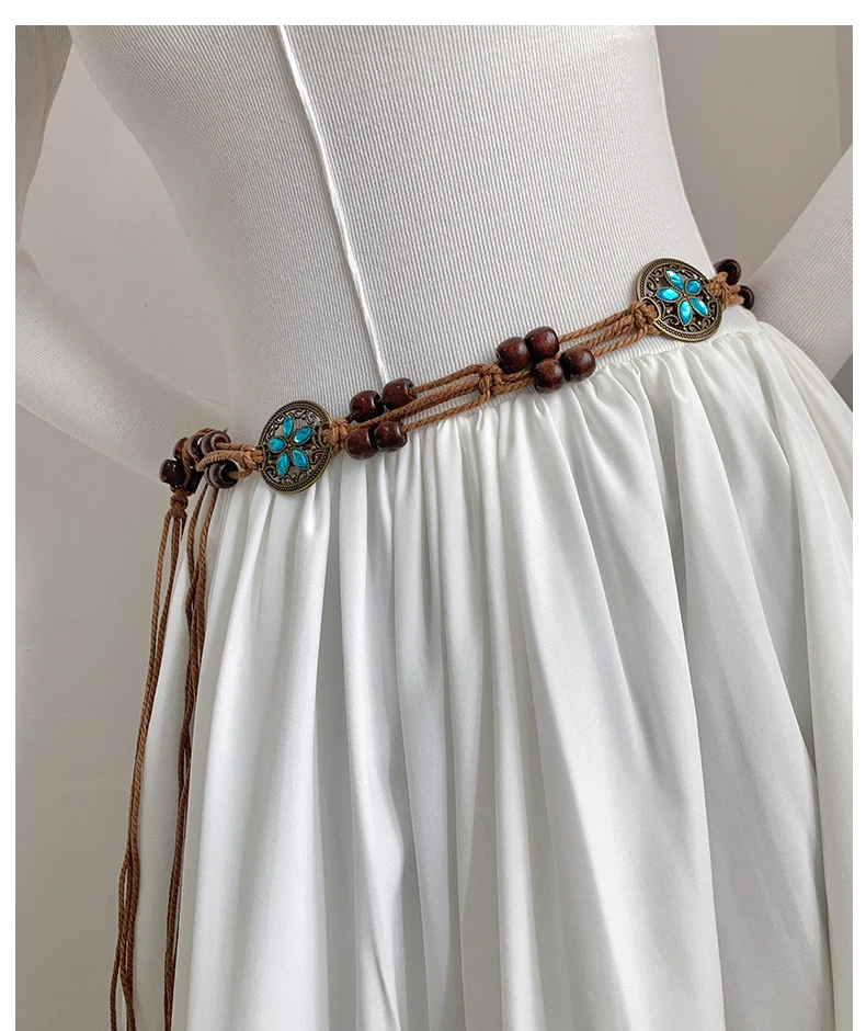 Women's Retro-Ethnic Style Waist Belt Summer New High-End Decorative Versatile Exclusive Crafted Cord