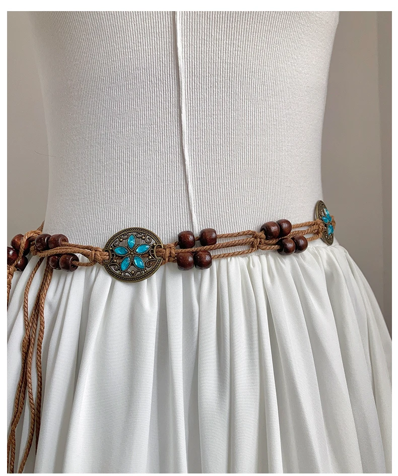 Women's Retro-Ethnic Style Waist Belt Summer New High-End Decorative Versatile Exclusive Crafted Cord