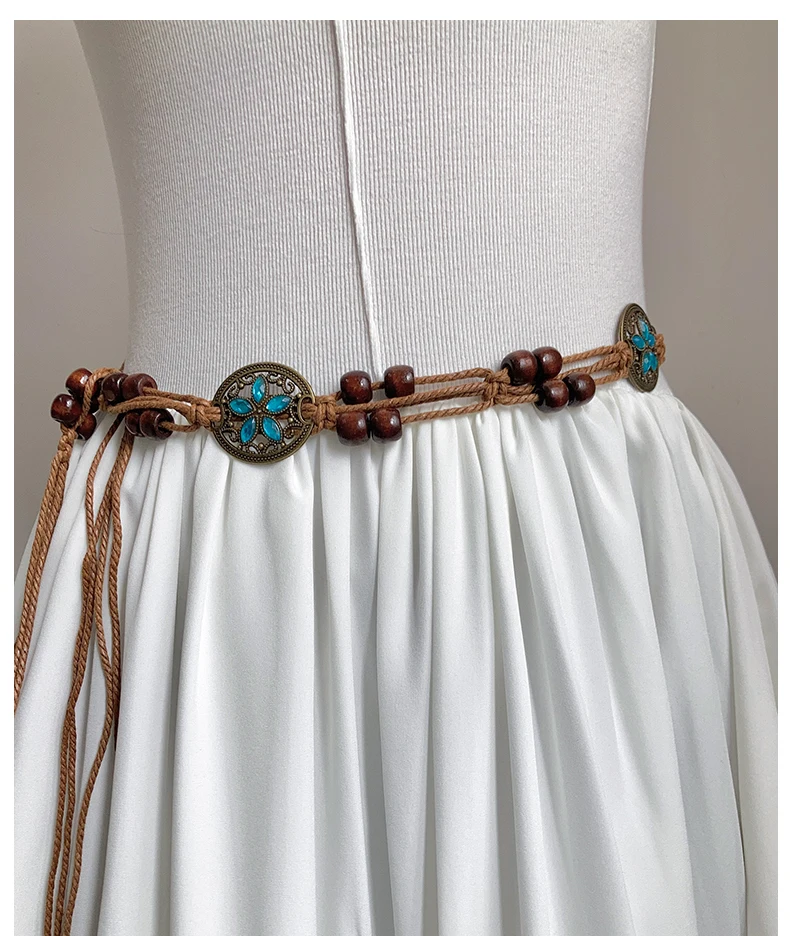 Women's Retro-Ethnic Style Waist Belt Summer New High-End Decorative Versatile Exclusive Crafted Cord