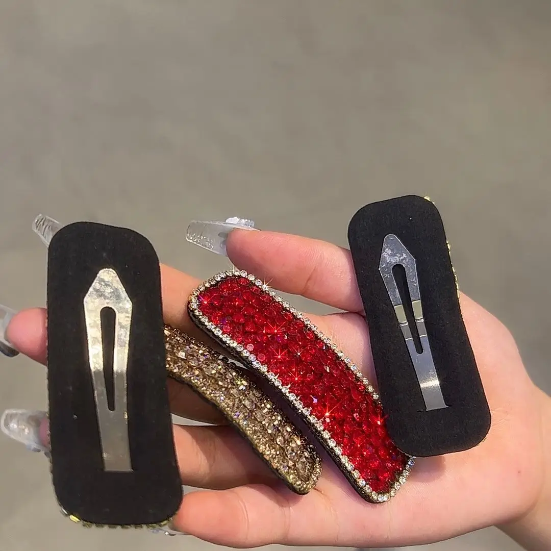 Korean Ladies Full Crystal Elegant Hairpin Side Hair Ornaments Women's New BB Clips Luxury Fashion Hair Clips Accessories