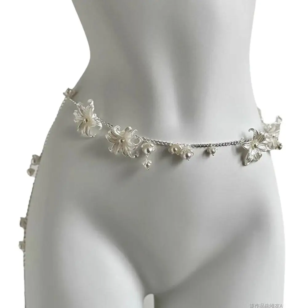 Fashion Y2K Retro Multilayer Pearl Waist Chain Belt For Women - Stylish Body Jewelry Accessories For Party & Casual Wear