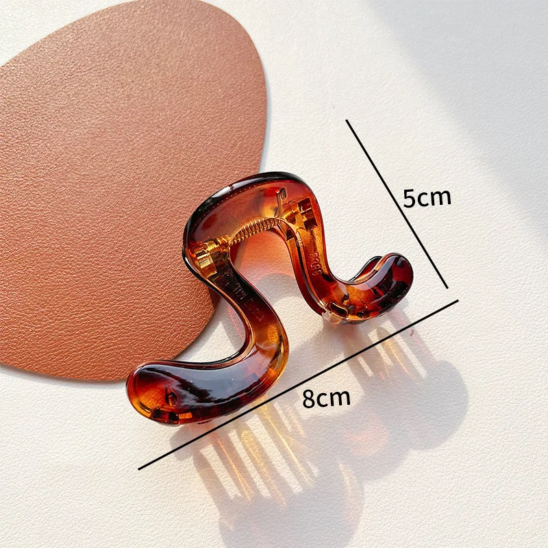 Wave Large Hair Claw Clips Crab Clamps Women Girls PC Jelly Leopard Ponytail Holder Hair Barrettes Hairpin Hair Accessoires New