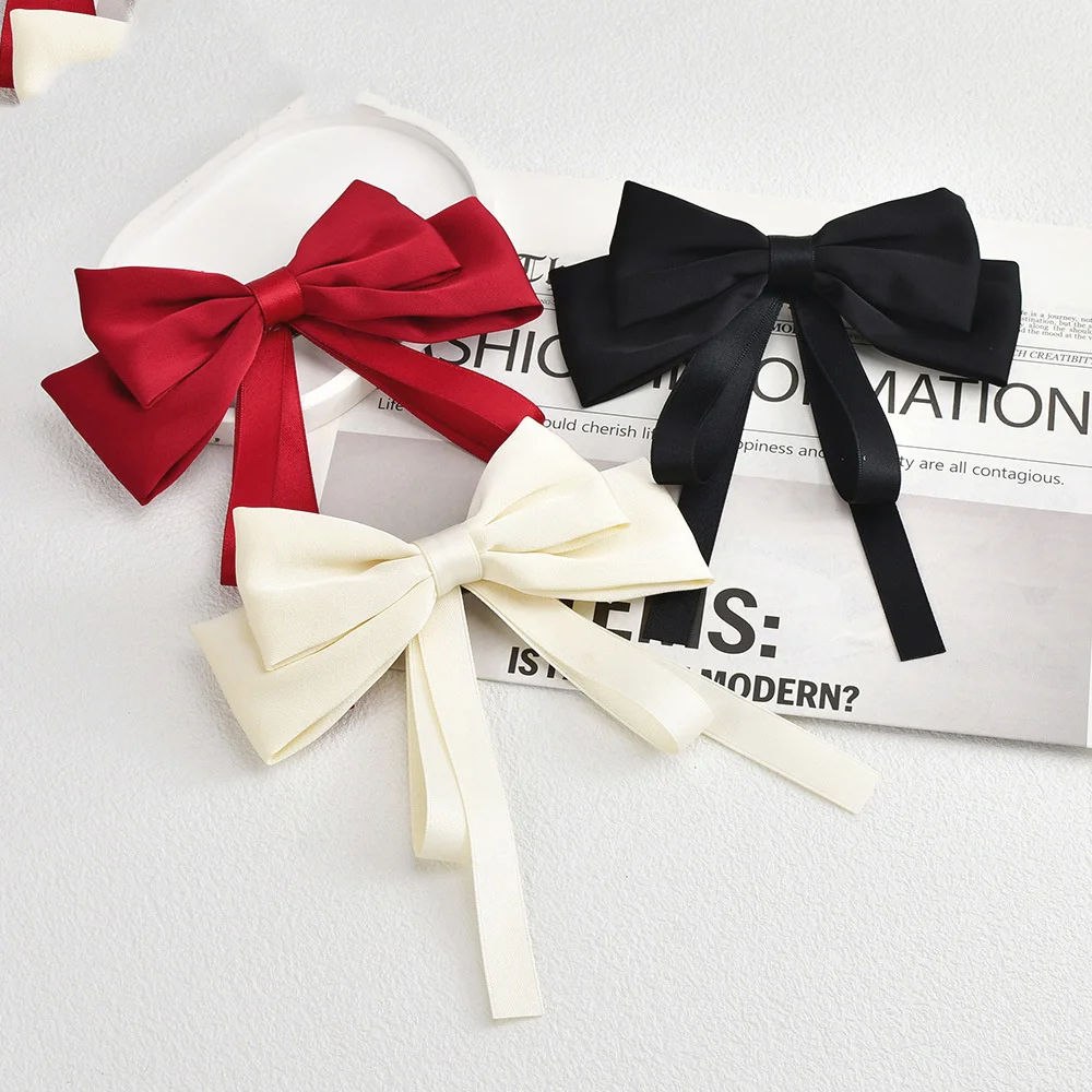 Fashion Spring Ribbons Bows Hair Clips Claw Hairpins For Women Girls Lady Headwear Barrettes Korean Ponytail Hair Accessories
