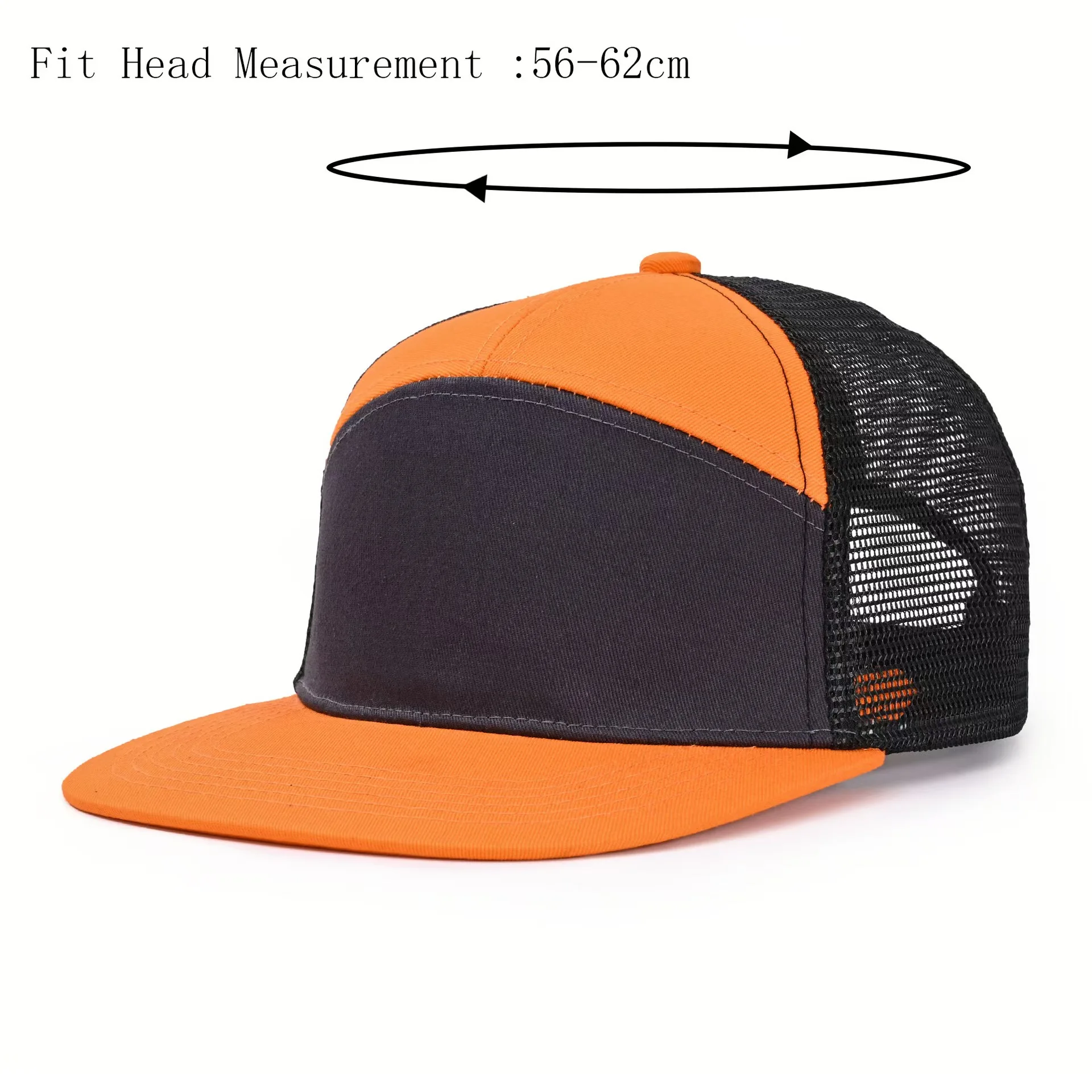 Custom logo 7 Panel Baseball Cap Hip Hop Mesh Cap Men's Trucker Hat Visor Hard top Snapback Female unisque DIY design printed gr