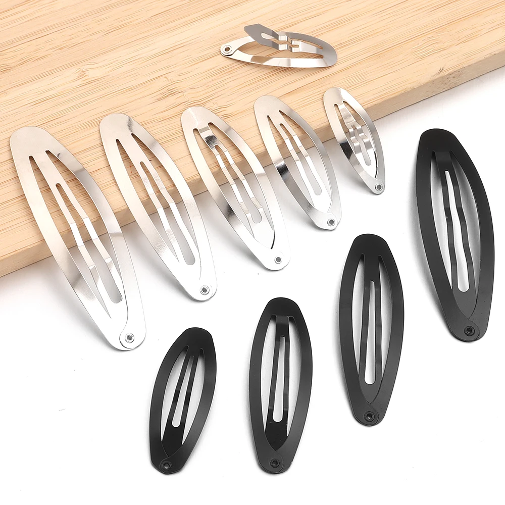 10pcs/pack Iron Oval BB Hair Clips 4-6cm Simple Hairpin Barrettes for DIY Handmade Headwear Hair Tools Crafts Accessories