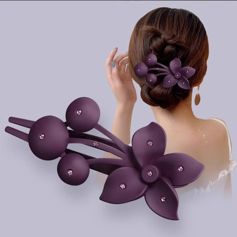 Luxury Rhinestones Flower Hairpin For Women Lady Elegant Hair Ornament Barrette Hair Clip Hairgrip Fashion Hair Accessories