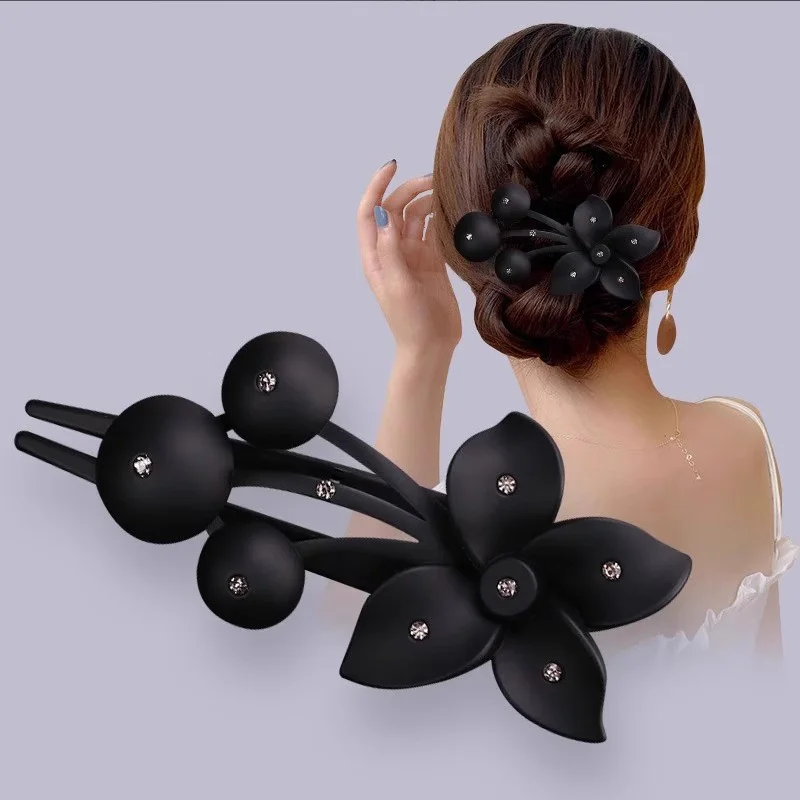 Luxury Rhinestones Flower Hairpin For Women Lady Elegant Hair Ornament Barrette Hair Clip Hairgrip Fashion Hair Accessories