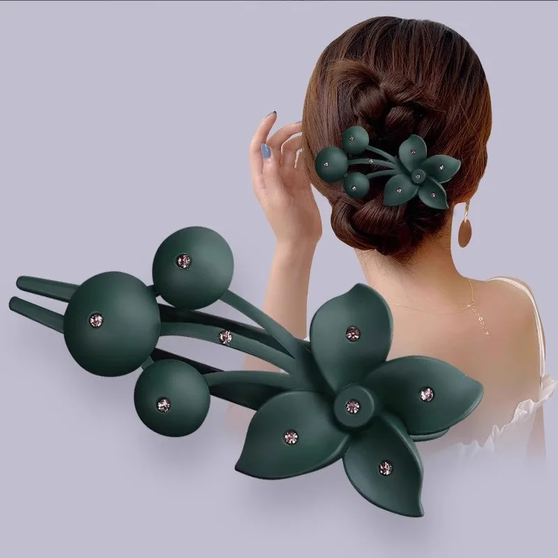 Luxury Rhinestones Flower Hairpin For Women Lady Elegant Hair Ornament Barrette Hair Clip Hairgrip Fashion Hair Accessories