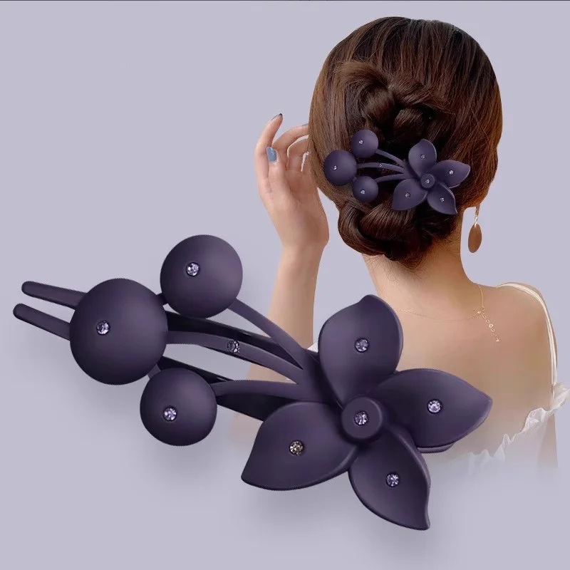 Luxury Rhinestones Flower Hairpin For Women Lady Elegant Hair Ornament Barrette Hair Clip Hairgrip Fashion Hair Accessories