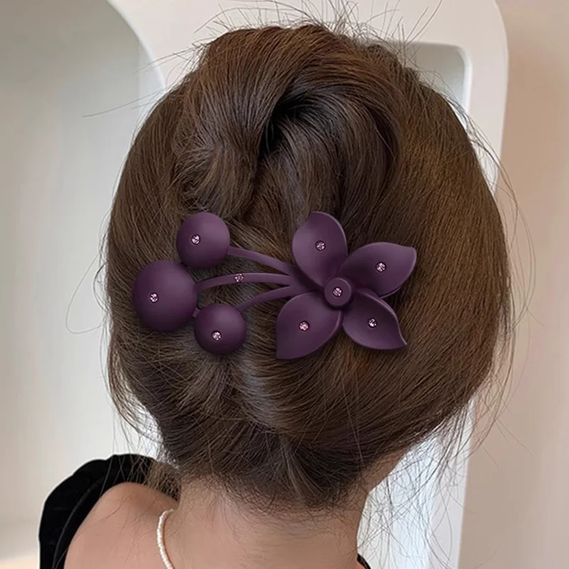 Luxury Rhinestones Flower Hairpin For Women Lady Elegant Hair Ornament Barrette Hair Clip Hairgrip Fashion Hair Accessories