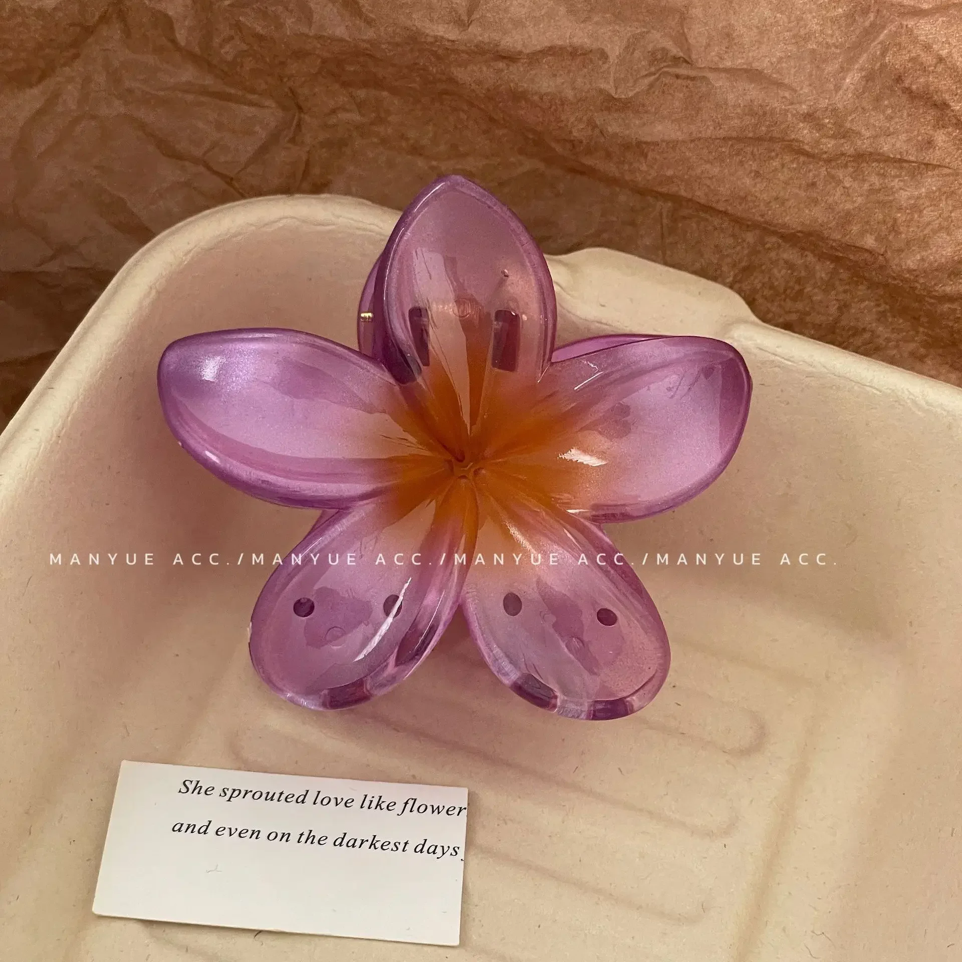 Hawaiian Gradient Hair Clips Flower Hair Claws Big Size Fashion Head wear Hairpin for Women Girls Crab Barrette Hair Accessories