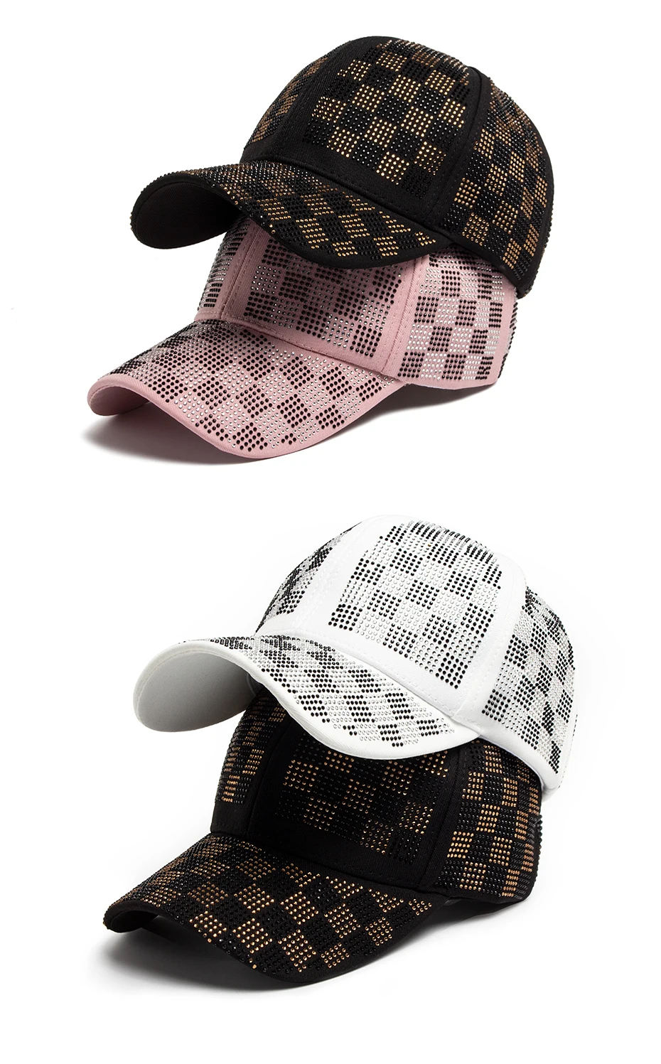 Women's Baseball Cap Fashion Rhinestone Personality Street Hip Hop Caps For Female Summer Outdoors Sun Visor Hat Adjustable