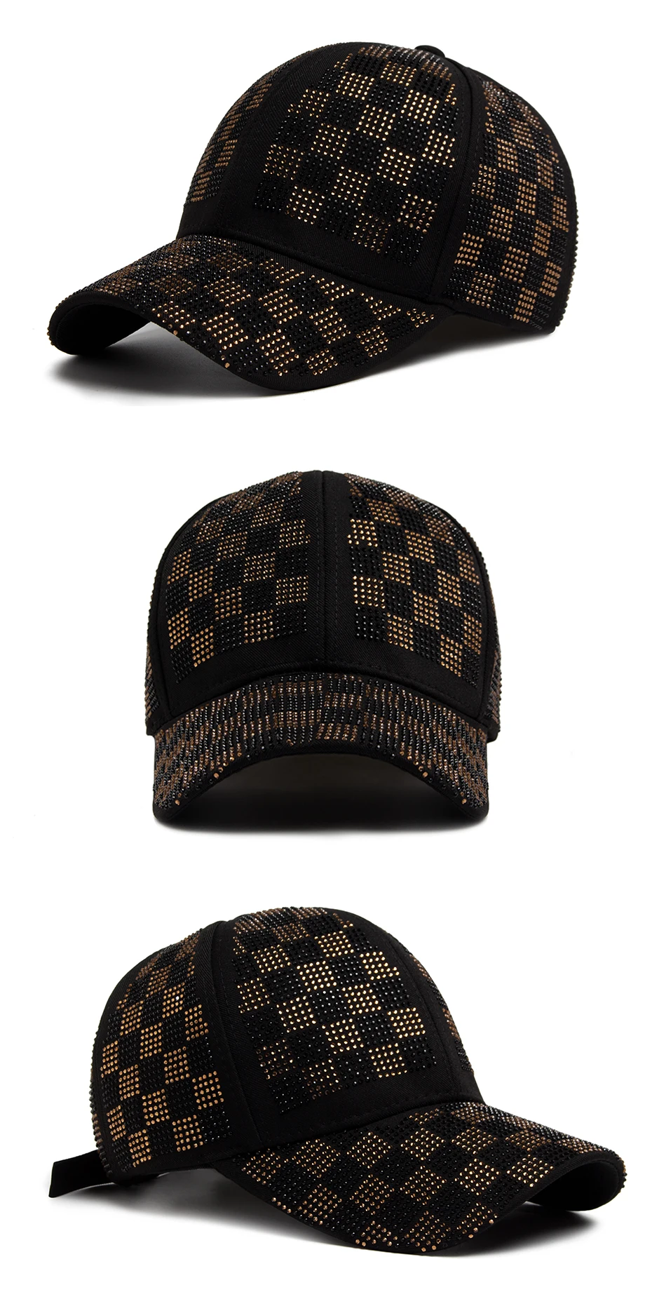 Women's Baseball Cap Fashion Rhinestone Personality Street Hip Hop Caps For Female Summer Outdoors Sun Visor Hat Adjustable