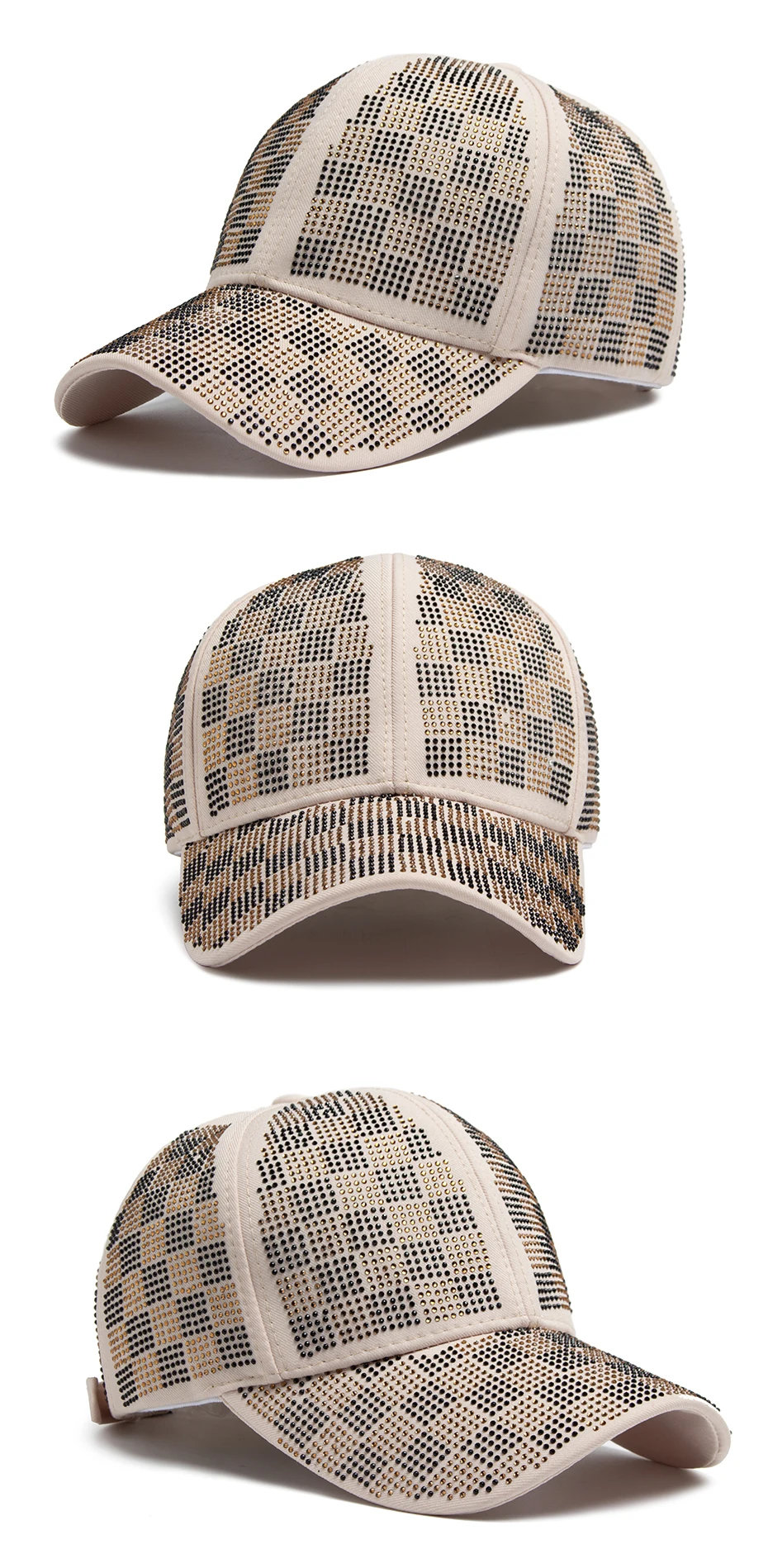 Women's Baseball Cap Fashion Rhinestone Personality Street Hip Hop Caps For Female Summer Outdoors Sun Visor Hat Adjustable