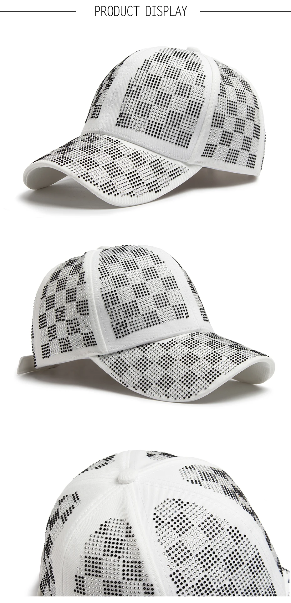 Women's Baseball Cap Fashion Rhinestone Personality Street Hip Hop Caps For Female Summer Outdoors Sun Visor Hat Adjustable