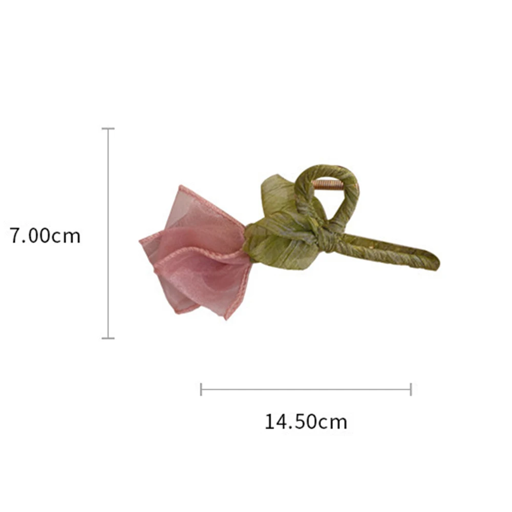 Tulip Tulle Flower Shark Clip Hair Claws For Women Elegant Ponytail Hairpin Hair Crabs Barrettes Girls Fashion Hair Accessories