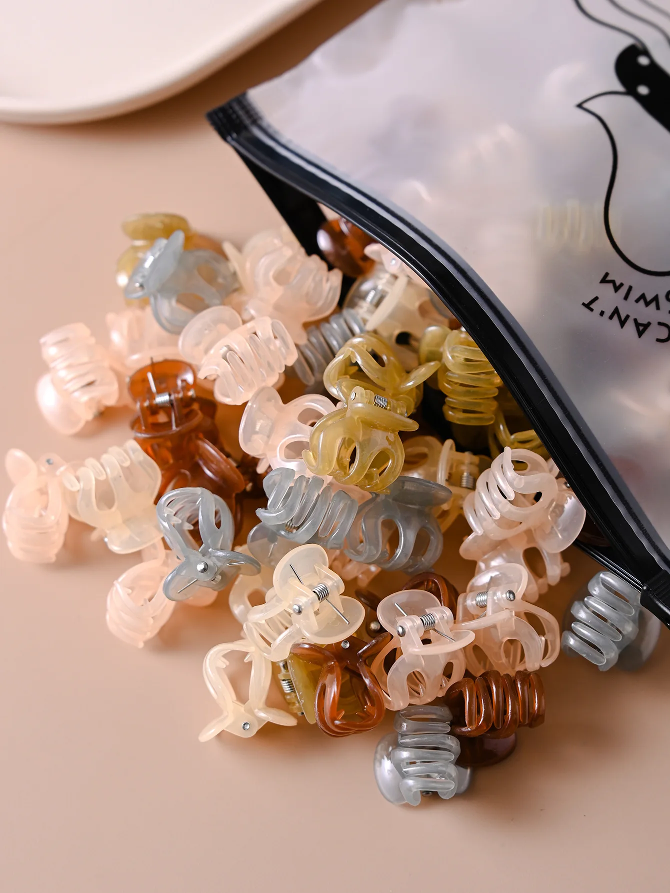 10pcs Mini Kawaii Jelly Mixed Color Pumpkin Hair Claw Clip Barrettes Women Girl Side Hairgrip Hairpin Clamp Kid Hair Accessorie