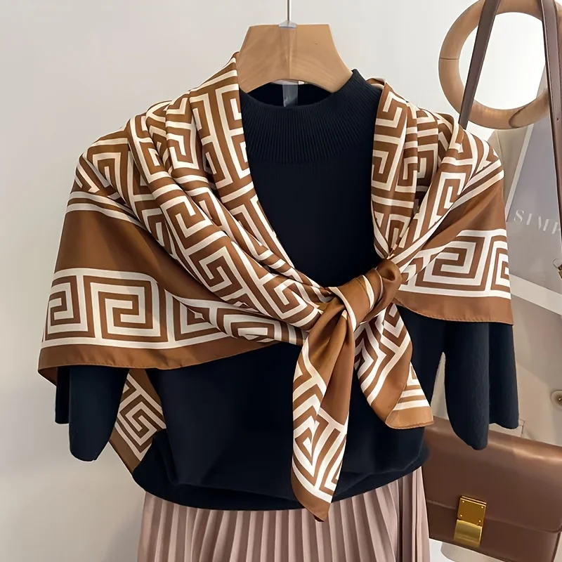 2025 Luxury Brand Fashion Soft Satin Scarf Square Scarves 70cm Headscarf Travel Shawl Hijab Wrap Bandana Foulard