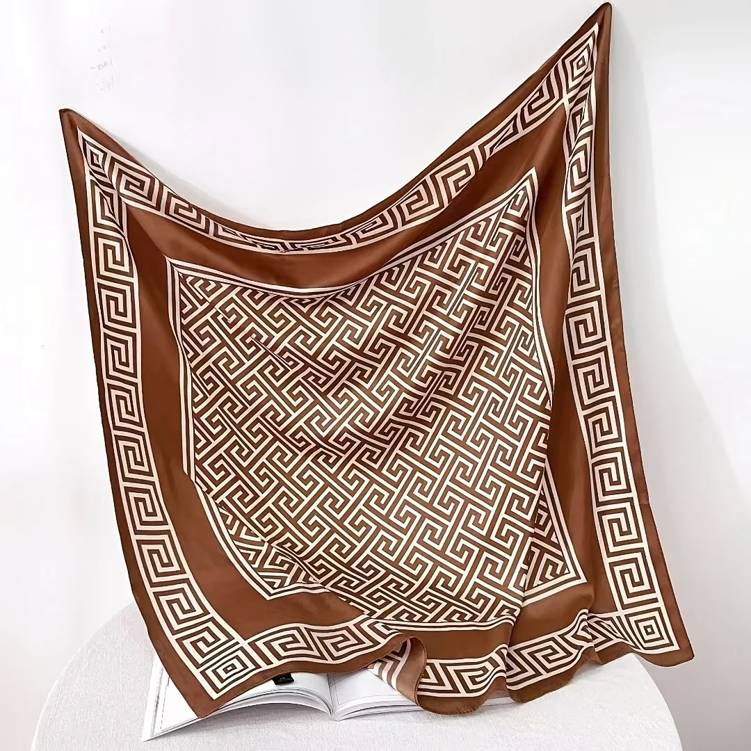 2025 Luxury Brand Fashion Soft Satin Scarf Square Scarves 70cm Headscarf Travel Shawl Hijab Wrap Bandana Foulard