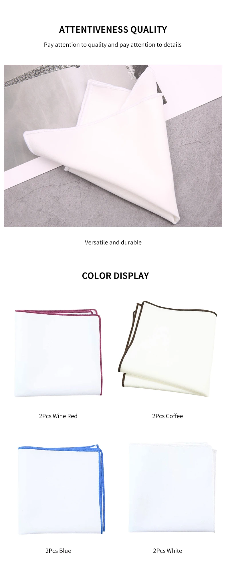 2Pcs Handkerchiefs for Men Cotton Linen Mens Handkerchiefs with Pocket Squares Holder White Hankies for Wedding Exercise