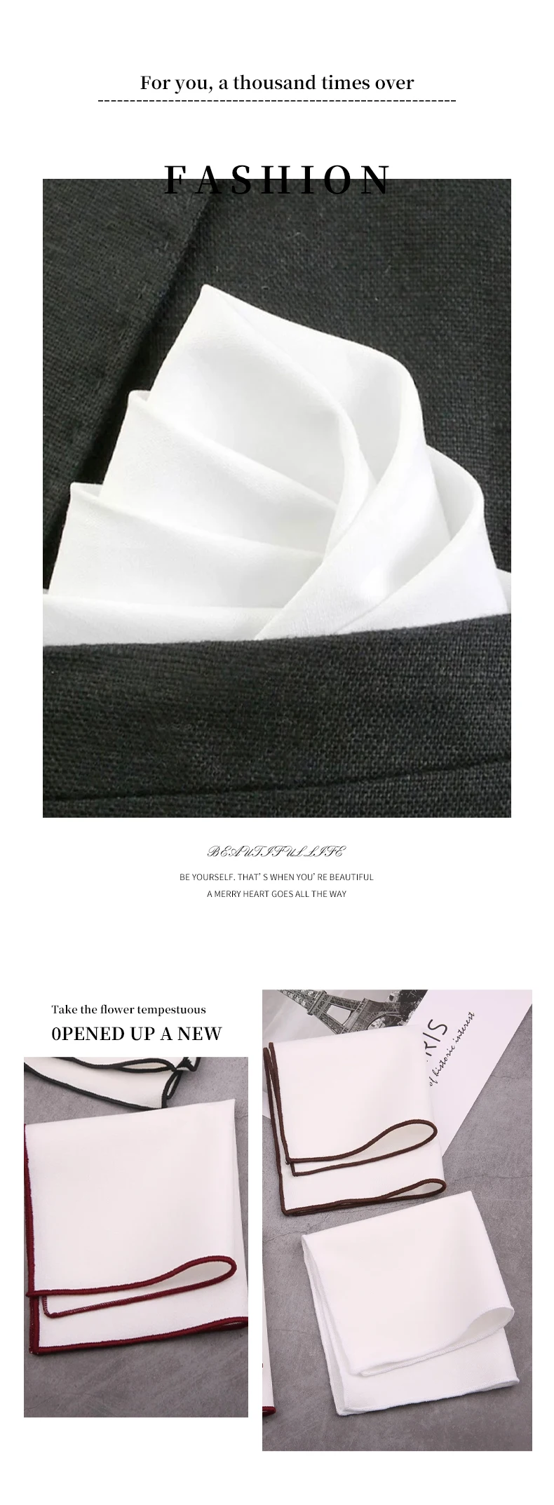 2Pcs Handkerchiefs for Men Cotton Linen Mens Handkerchiefs with Pocket Squares Holder White Hankies for Wedding Exercise