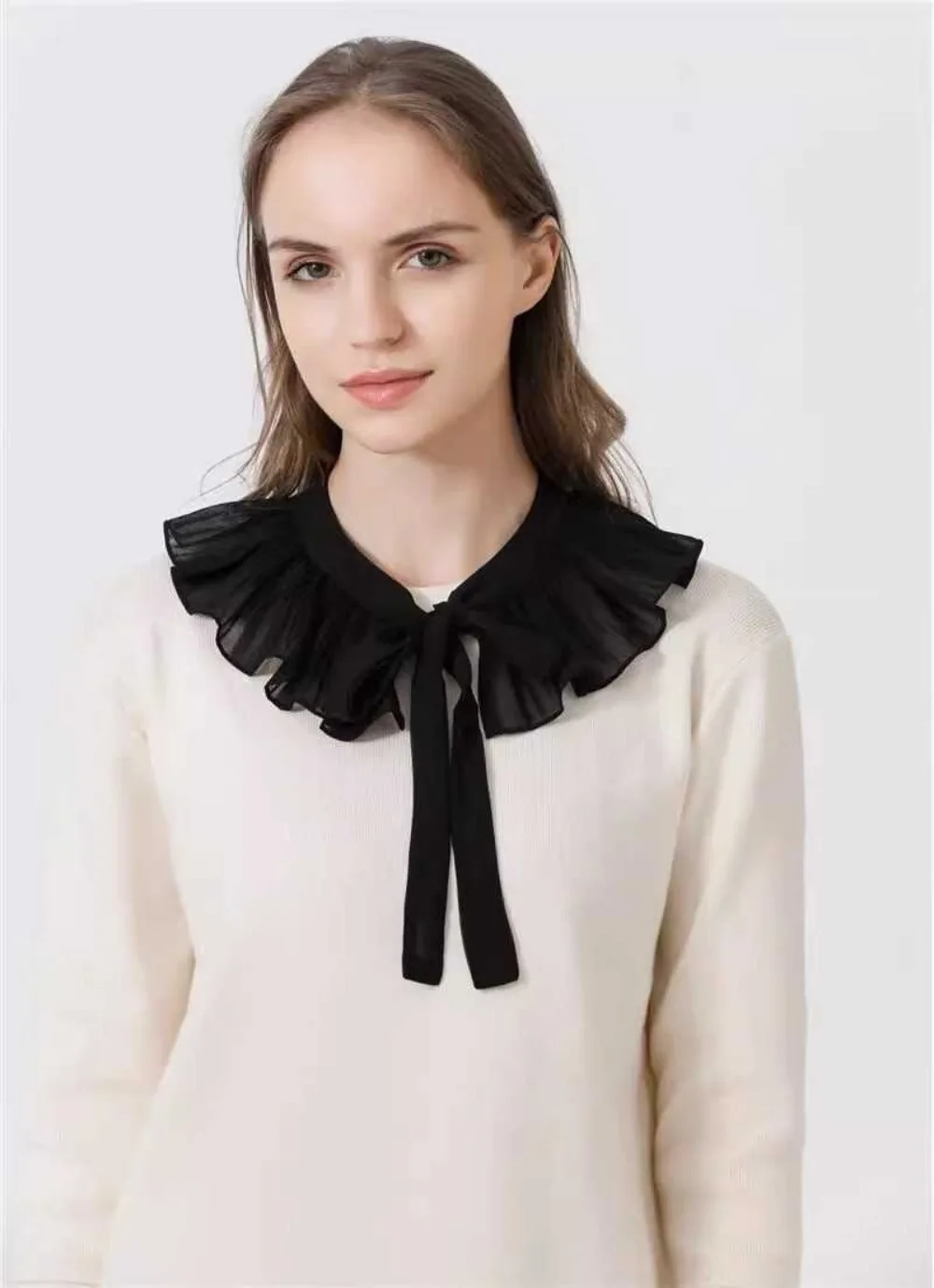 Lace Frill False Collar Summer Dress Shirt Detachable Collar Decoration Removable Clothing Shoulder Wraps Fake Collar Cape