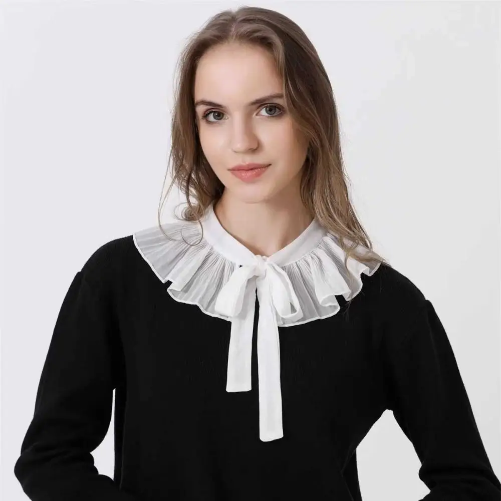 Lace Frill False Collar Summer Dress Shirt Detachable Collar Decoration Removable Clothing Shoulder Wraps Fake Collar Cape