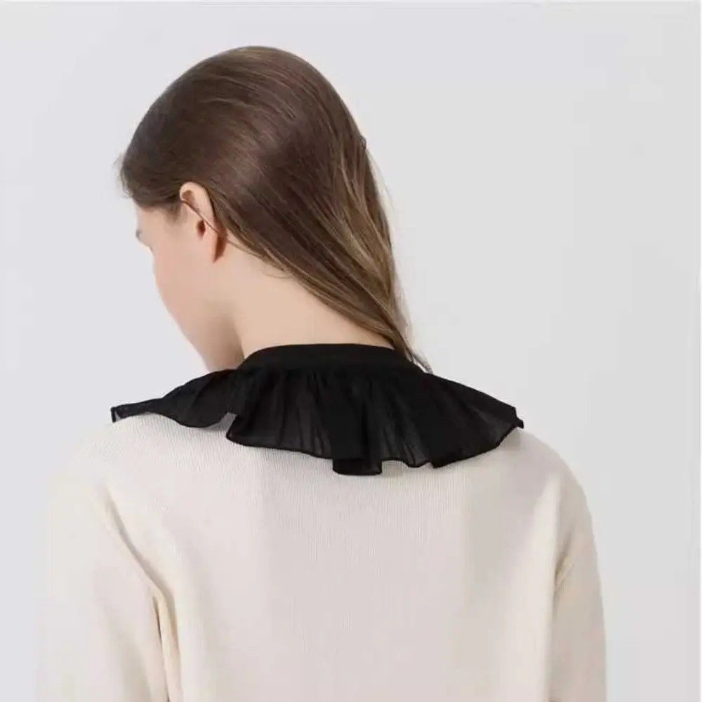 Lace Frill False Collar Summer Dress Shirt Detachable Collar Decoration Removable Clothing Shoulder Wraps Fake Collar Cape