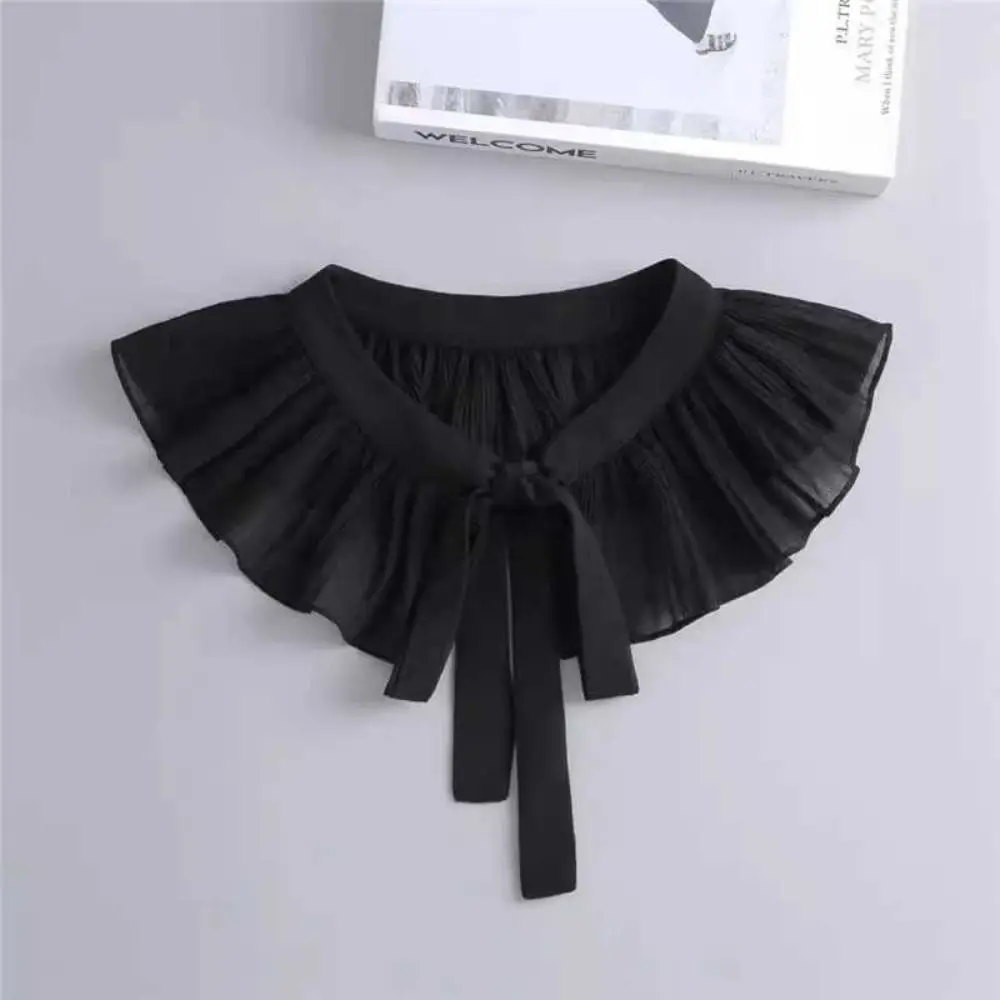 Lace Frill False Collar Summer Dress Shirt Detachable Collar Decoration Removable Clothing Shoulder Wraps Fake Collar Cape