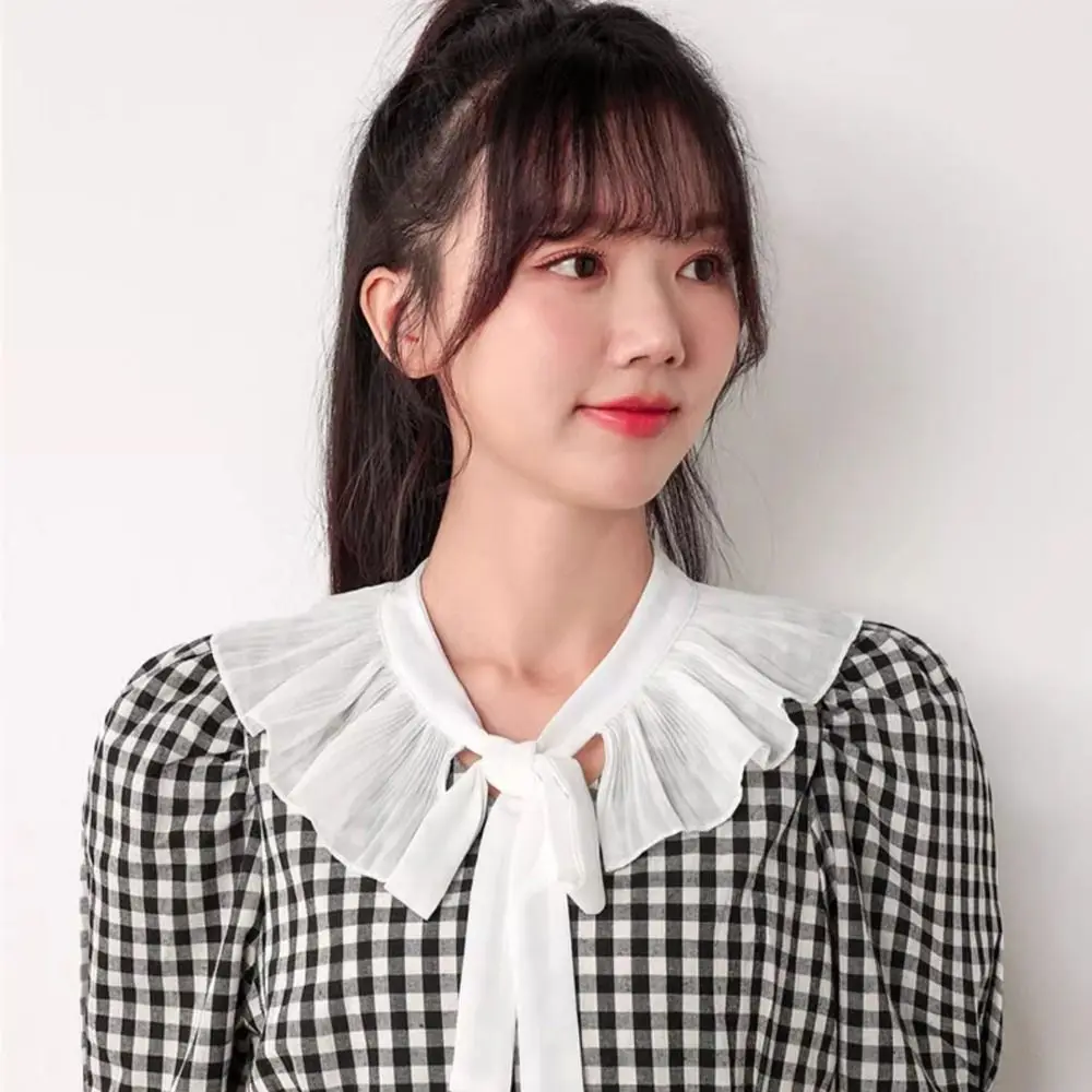 Lace Frill False Collar Summer Dress Shirt Detachable Collar Decoration Removable Clothing Shoulder Wraps Fake Collar Cape
