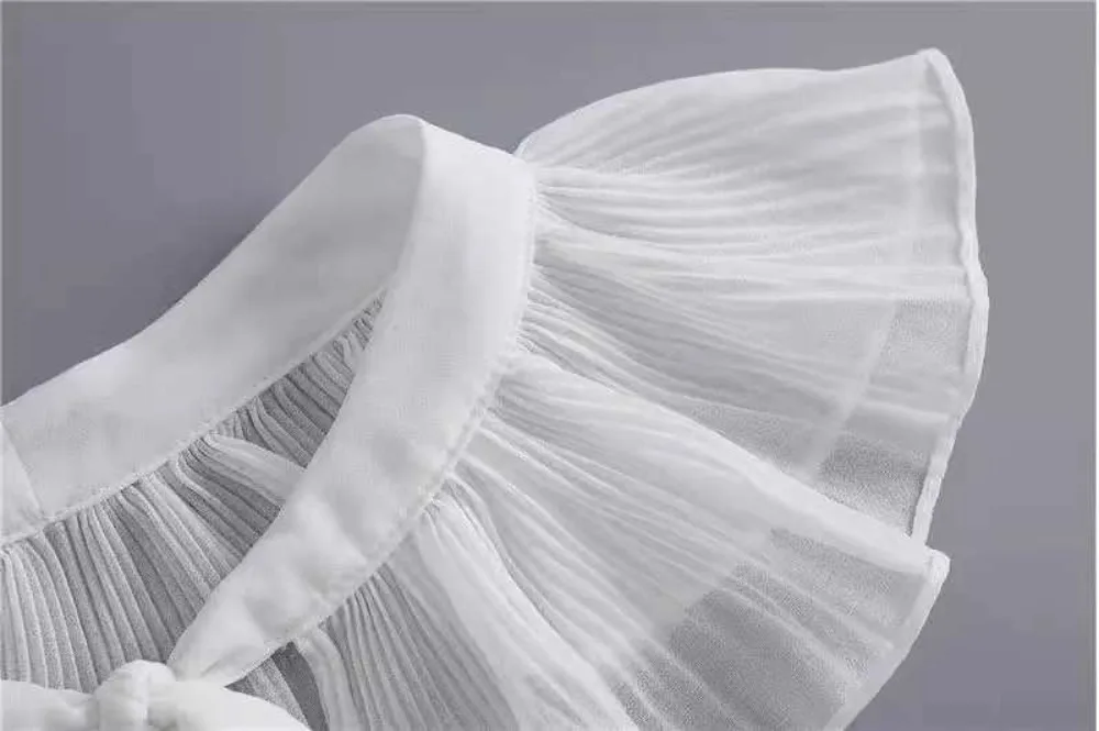 Lace Frill False Collar Summer Dress Shirt Detachable Collar Decoration Removable Clothing Shoulder Wraps Fake Collar Cape