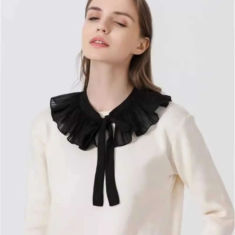 Lace Frill False Collar Summer Dress Shirt Detachable Collar Decoration Removable Clothing Shoulder Wraps Fake Collar Cape