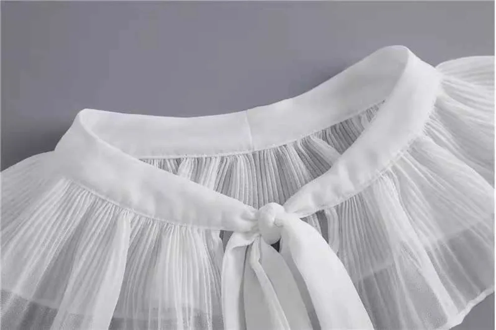 Lace Frill False Collar Summer Dress Shirt Detachable Collar Decoration Removable Clothing Shoulder Wraps Fake Collar Cape