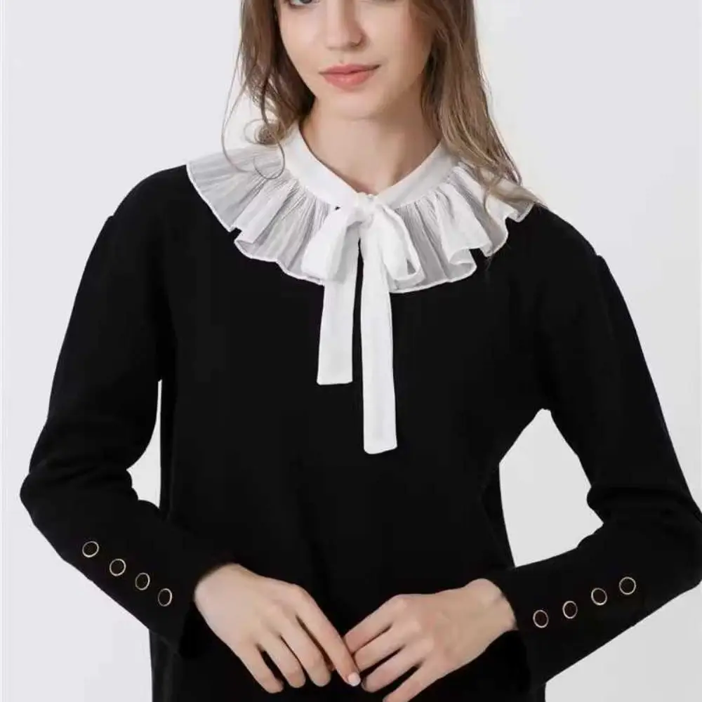 Lace Frill False Collar Summer Dress Shirt Detachable Collar Decoration Removable Clothing Shoulder Wraps Fake Collar Cape