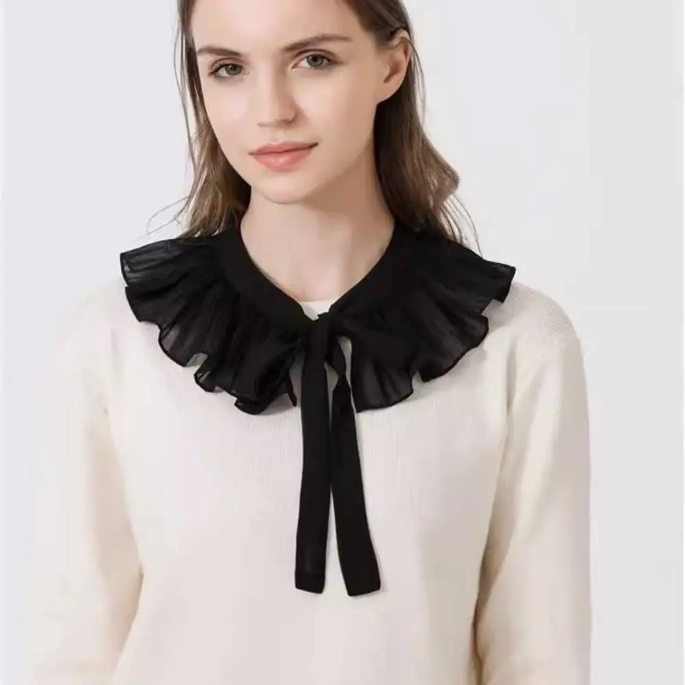 Lace Frill False Collar Summer Dress Shirt Detachable Collar Decoration Removable Clothing Shoulder Wraps Fake Collar Cape