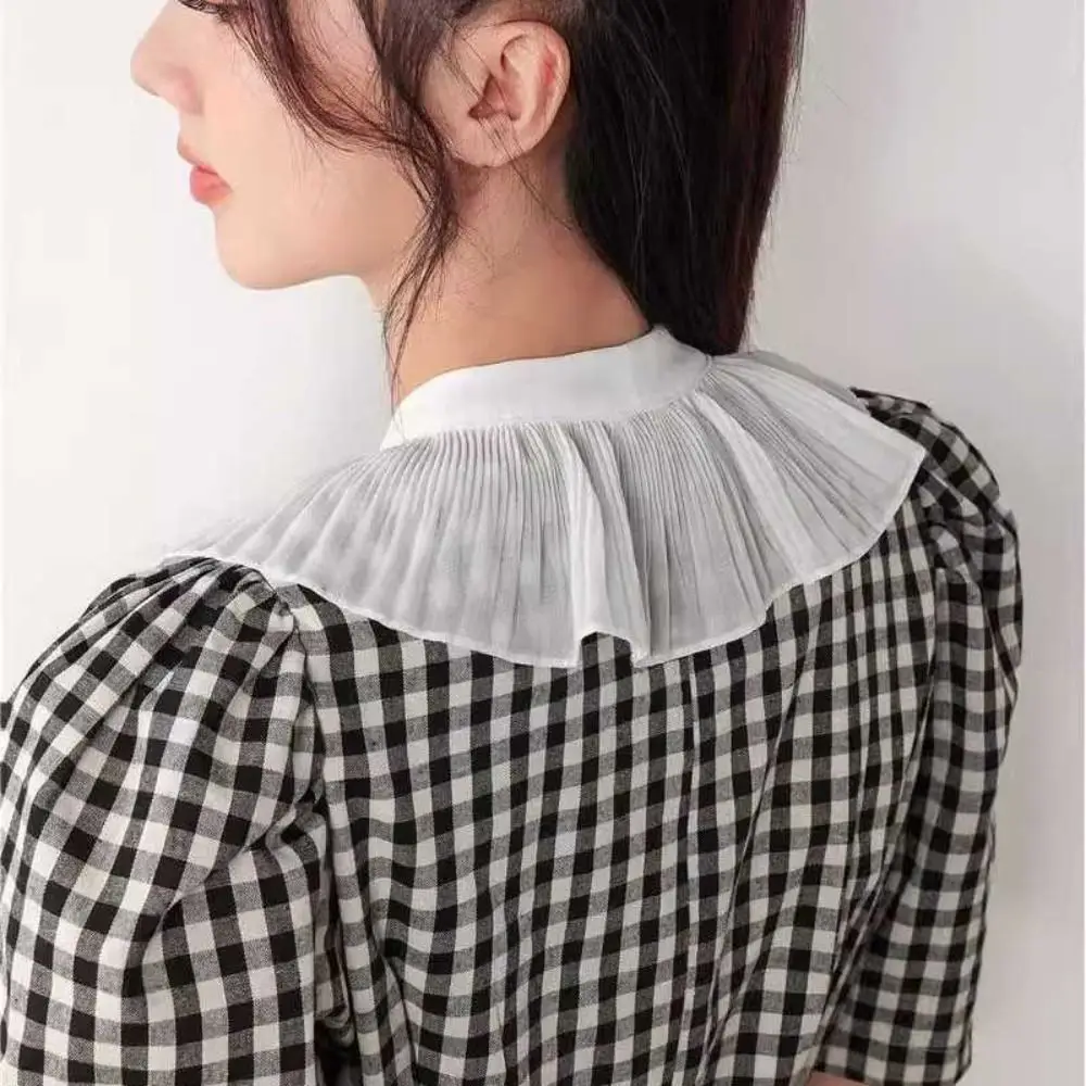 Lace Frill False Collar Summer Dress Shirt Detachable Collar Decoration Removable Clothing Shoulder Wraps Fake Collar Cape