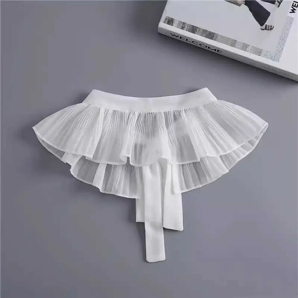 Lace Frill False Collar Summer Dress Shirt Detachable Collar Decoration Removable Clothing Shoulder Wraps Fake Collar Cape