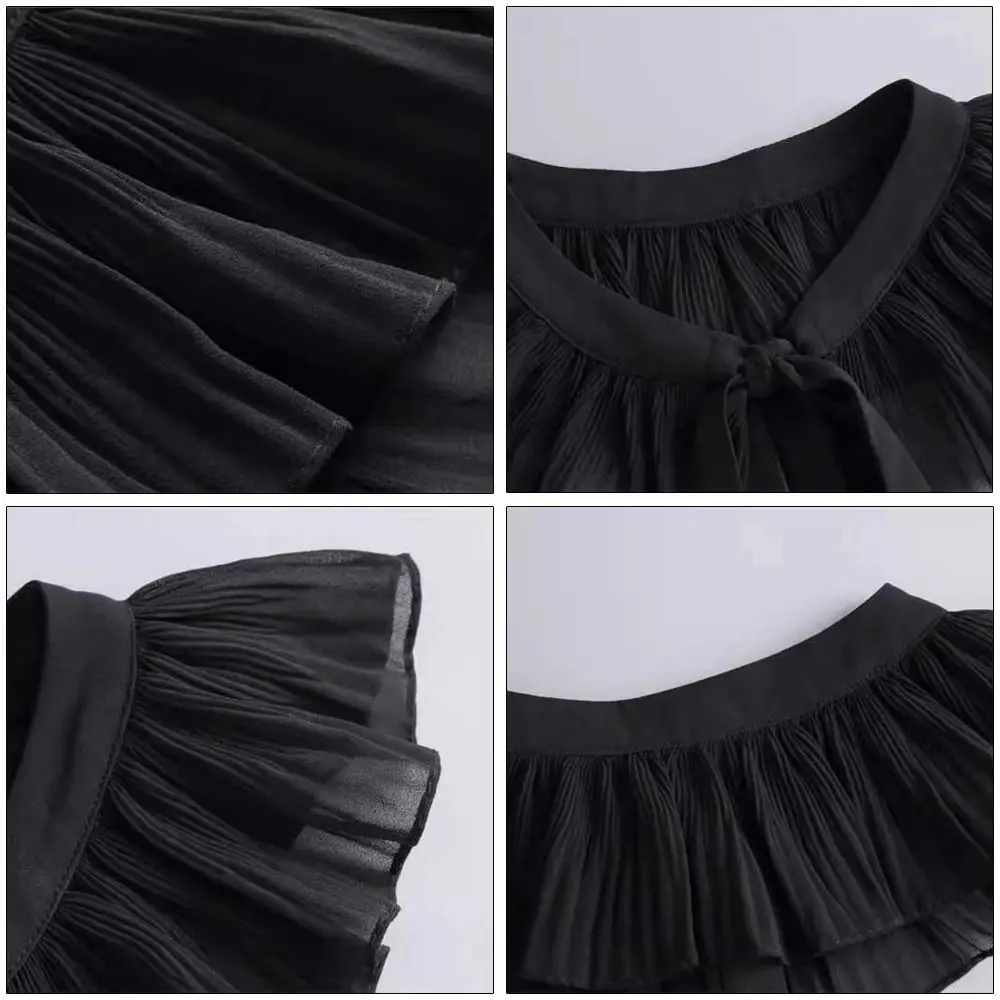 Lace Frill False Collar Summer Dress Shirt Detachable Collar Decoration Removable Clothing Shoulder Wraps Fake Collar Cape