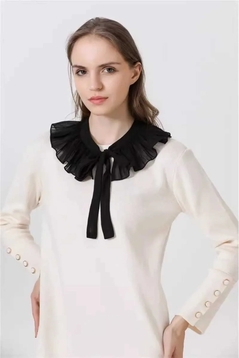 Lace Frill False Collar Summer Dress Shirt Detachable Collar Decoration Removable Clothing Shoulder Wraps Fake Collar Cape