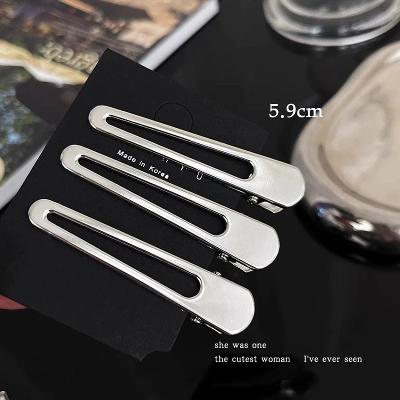 2/3Pcs/Set Y2K Silver Metal Hairpin for Women Girls Star Hair Clips Multiple Styles Seamless Duckbill Clip Hair Accessoires